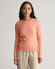 PEACHY PINK, STRETCH COTTON CABLE C-NECK, FRONT-VIEW BY GANT AU.