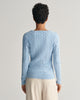 DOVE BLUE, STRETCH COTTON CABLE V-NECK, BACK-VIEW BY GANT AU.