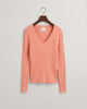 PEACHY PINK, STRETCH COTTON CABLE V-NECK, FLAT-LAY BY GANT AU.