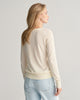 CREAM, FINE KNIT C-NECK, BACK-VIEW BY GANT AU.