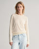 CREAM, FINE KNIT C-NECK, FRONT-VIEW BY GANT AU.