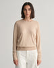 DRY SAND, FINE KNIT C-NECK, FRONT-VIEW BY GANT AU.