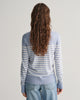 DOVE BLUE, FINE KNIT STRIPED C-NECK, BACK-VIEW BY GANT AU.