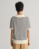 CREAM, FINE KNIT STRIPED SS RUGGER, BACK-VIEW BY GANT AU.