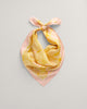 DUSTY YELLOW, MAGNOLIA PRINT SILK SCARF BY GANT AU.