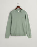 KALAMATA GREEN, TEXTURED COTTON C-NECK, FLAT-LAY BY GANT AU.