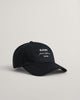 BLACK, LOGO SCRIPT COTTON TWILL CAP, FRONT-VIEW BY GANT AU.