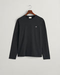 BLACK, REG SHIELD LS T-SHIRT, FLAT-LAY BY GANT AU.