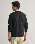 BLACK, REG SHIELD LS T-SHIRT, BACK-VIEW BY GANT AU.