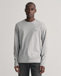 GREY MELANGE, REG SHIELD LS T-SHIRT, FRONT-VIEW BY GANT AU.