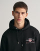 BLACK, REG MEDIUM ARCHIVE SHIELD HOODIE, CLOSE-UP BY GANT AU.