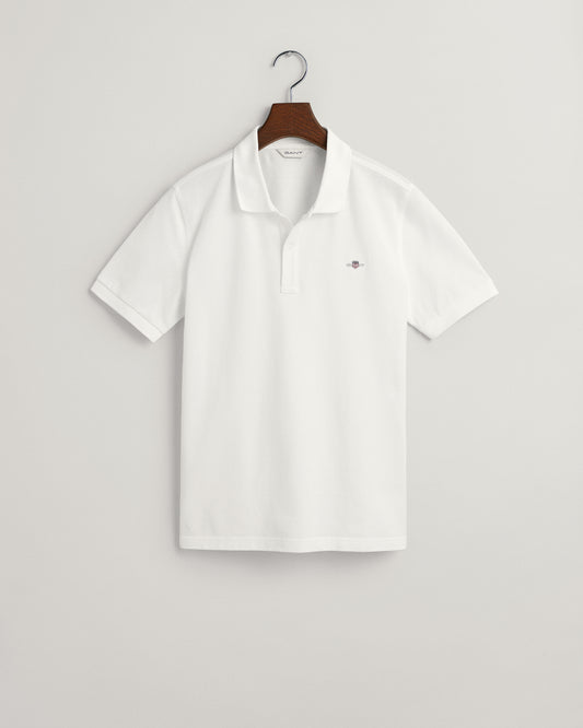 WHITE, SHIELD SS PIQUE BY GANT AU.