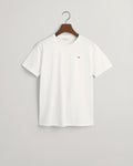 WHITE, SHIELD SS T-SHIRT, FLAT-LAY BY GANT AU.