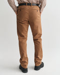 ROASTED WALNUT, SLIM DOBBY STRUCTURE CHINOS, BACK-VIEW BY GANT AU.