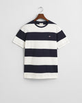 EGGSHELL, BAR STRIPE SS T-SHIRT, FLAT-LAY BY GANT AU.