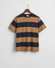 WARM KHAKI, BAR STRIPE SS T-SHIRT, FLAT-LAY BY GANT AU.