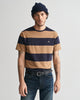 WARM KHAKI, BAR STRIPE SS T-SHIRT, FRONT-VIEW BY GANT AU.