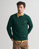 TARTAN GREEN, REG SHIELD C-NECK SWEAT, FRONT-VIEW BY GANT AU.