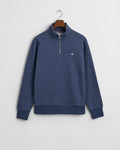DK JEANSBLUE MELANGE, REG SHIELD HALF ZIP SWEAT, FLAT-LAY BY GANT AU.