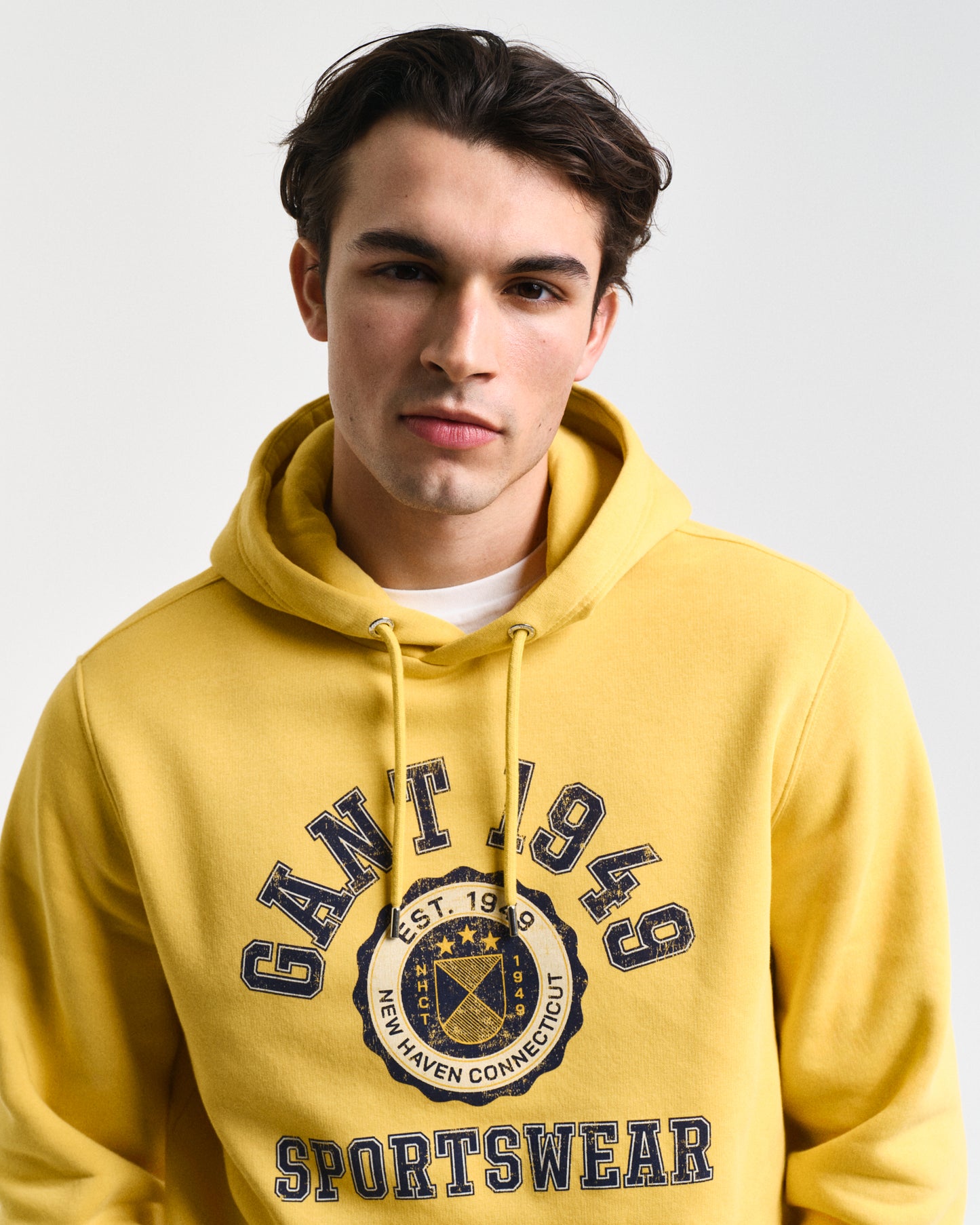 MODEL WEARING FRONT GRAPHIC SWEAT HOODIE