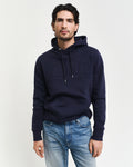 EVENING BLUE, EMBOSSED SWEAT HOODIE, FRONT-VIEW BY GANT AU.