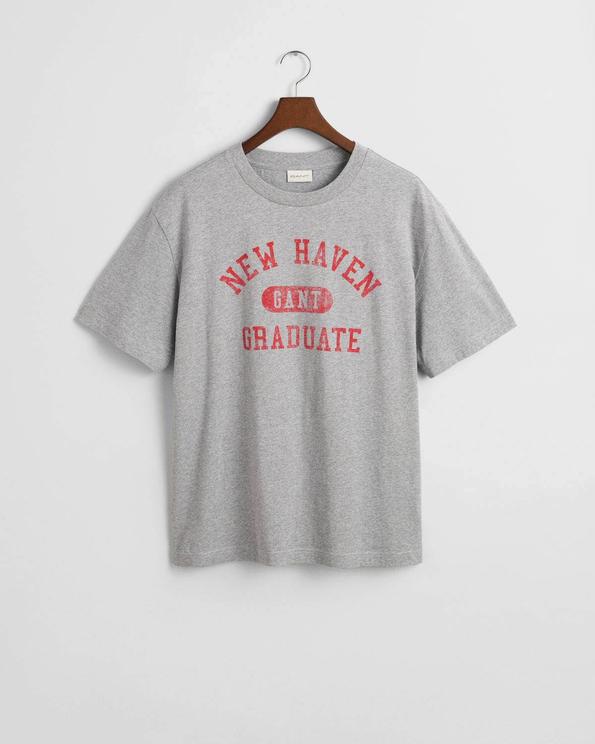 GREY MELANGE, GRAPHIC T-SHIRT, FLAT-LAY BY GANT AU.