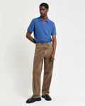 VINTAGE BLUE, REG CONTRAST PIQUE SS POLO BY GANT AU.