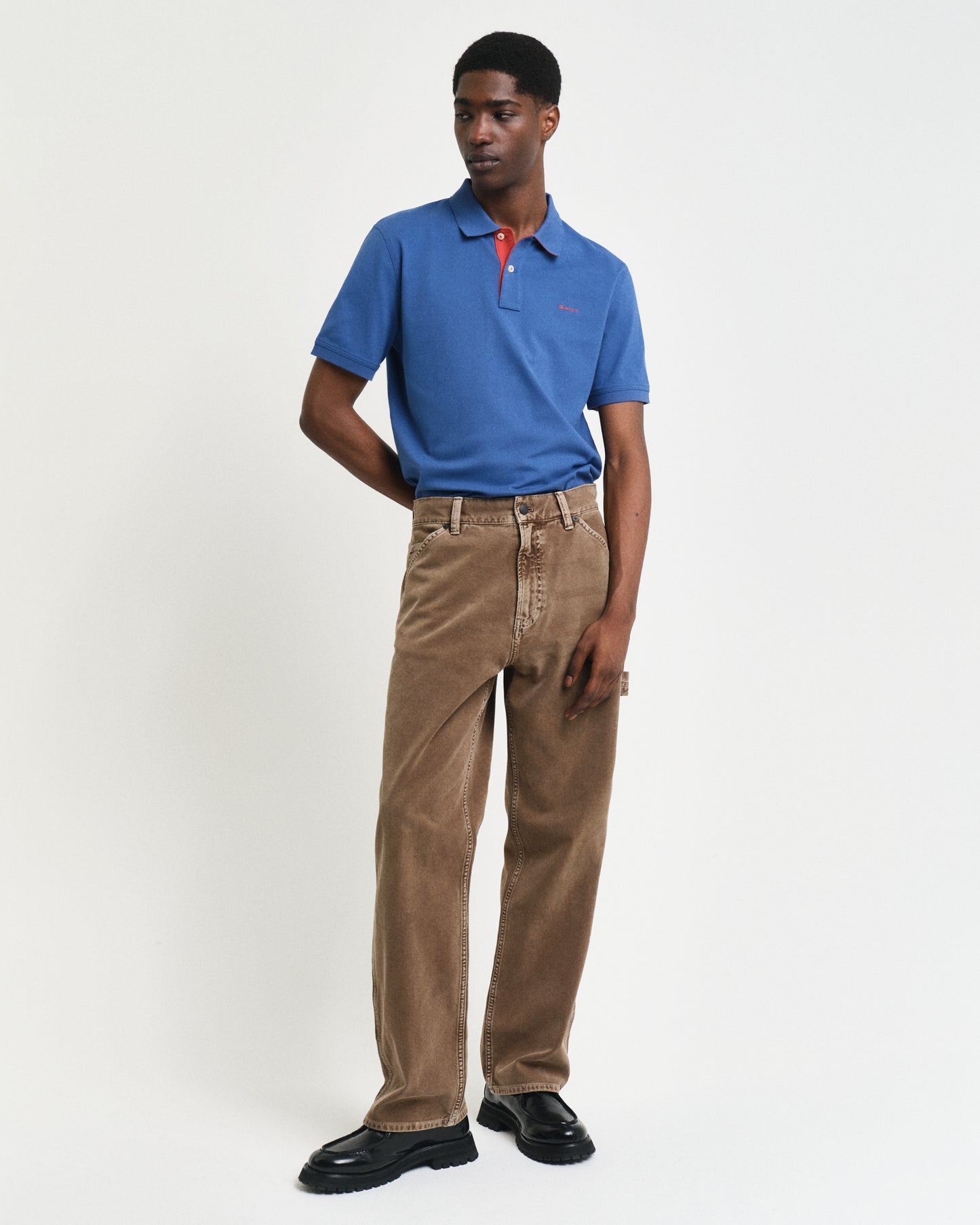 VINTAGE BLUE, REG CONTRAST PIQUE SS POLO BY GANT AU.