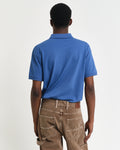 VINTAGE BLUE, REG CONTRAST PIQUE SS POLO, BACK-VIEW BY GANT AU.