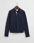 EVENING BLUE, TEXTURED COLLAR POLO, FLAT-LAY BY GANT AU.