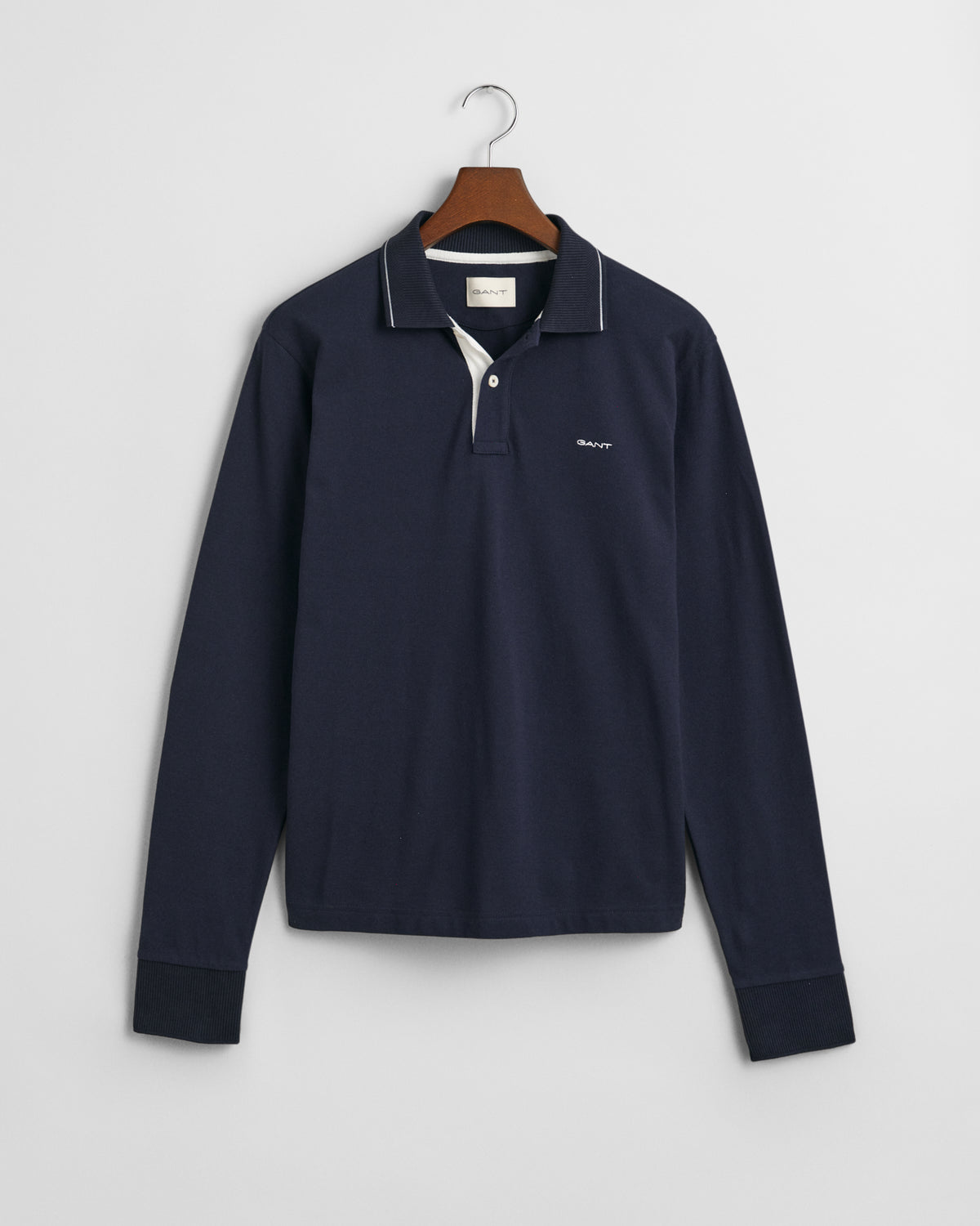 EVENING BLUE, TEXTURED COLLAR POLO, FLAT-LAY BY GANT AU.