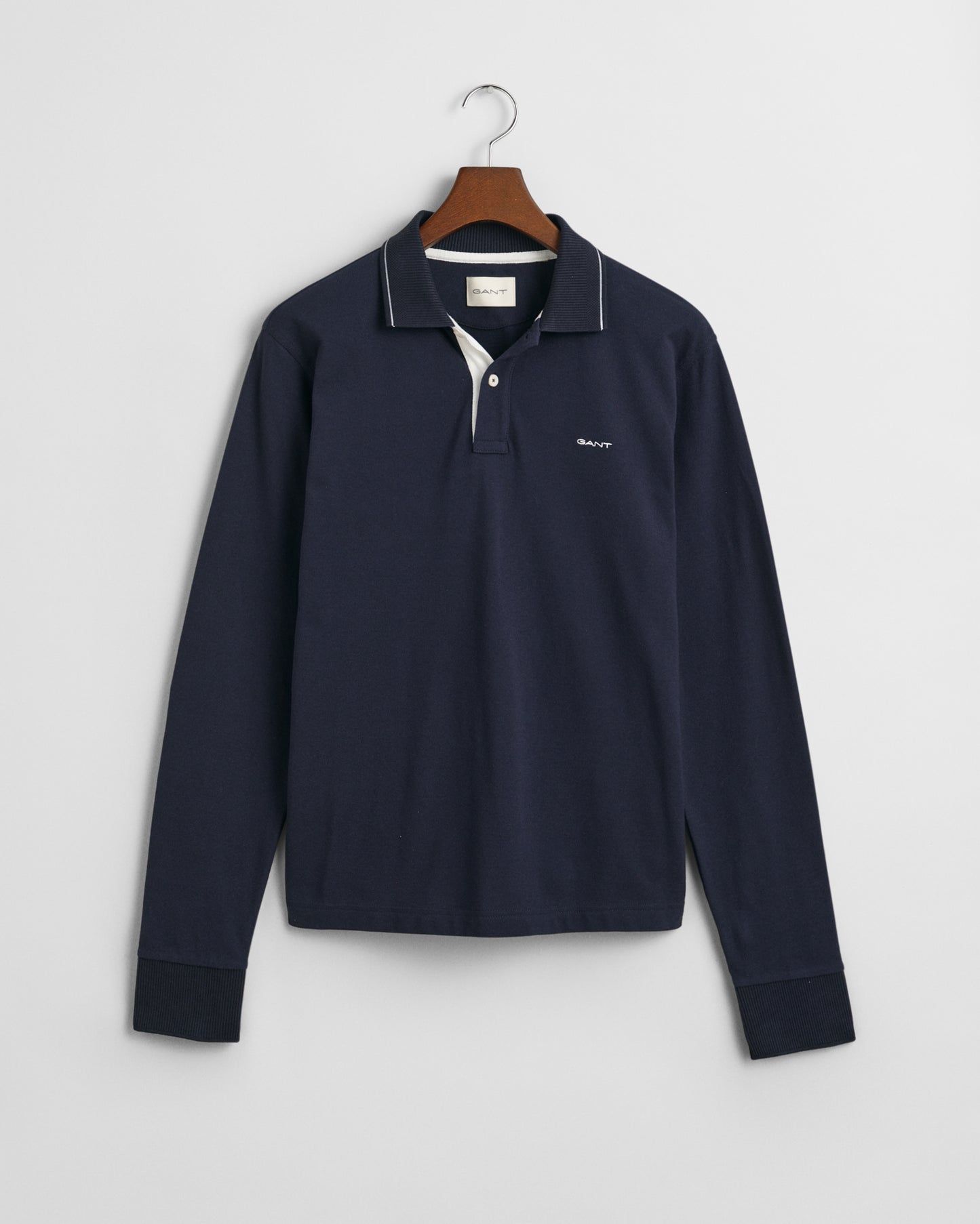 EVENING BLUE, TEXTURED COLLAR POLO, FLAT-LAY BY GANT AU.