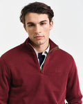 WINE RED, SACKER RIB HALF ZIP, CLOSE-UP BY GANT AU.