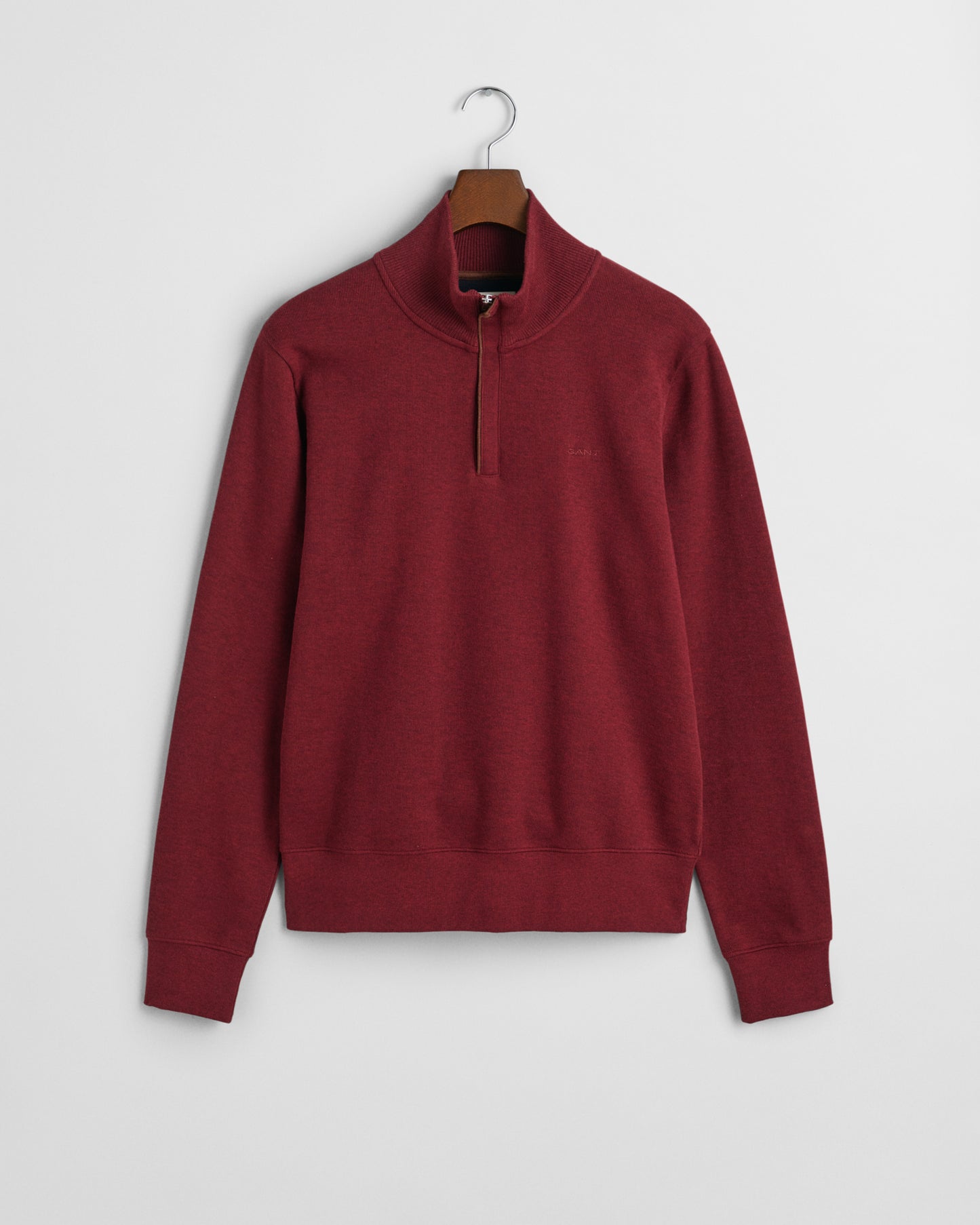 WINE RED, SACKER RIB HALF ZIP, FLAT-LAY BY GANT AU.