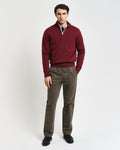 WINE RED, SACKER RIB HALF ZIP BY GANT AU.