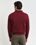 WINE RED, SACKER RIB HALF ZIP, BACK-VIEW BY GANT AU.
