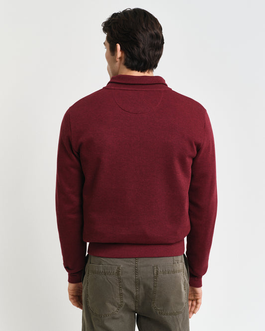 WINE RED, SACKER RIB HALF ZIP, BACK-VIEW BY GANT AU.