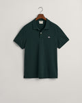 TARTAN GREEN, REG SHIELD SS PIQUE POLO, FLAT-LAY BY GANT AU.