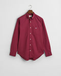 WINE RED, REG CLASSIC POPLIN SHIRT, FLAT-LAY BY GANT AU.