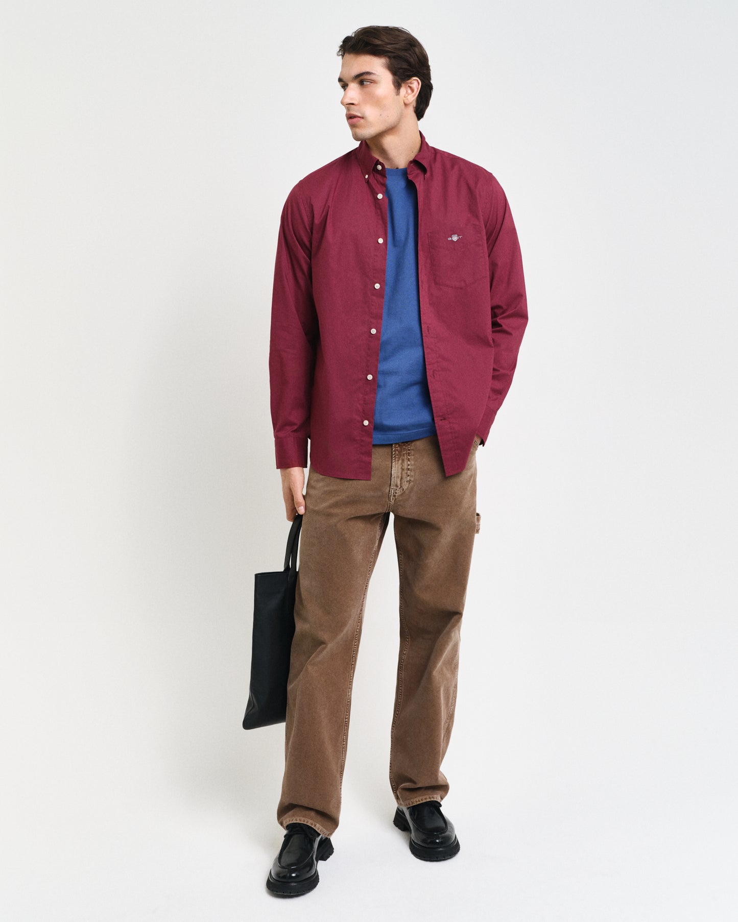 WINE RED, REG CLASSIC POPLIN SHIRT BY GANT AU.