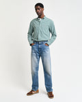 DEEP FOREST GREEN, REG CLASSIC POPLIN GINGHAM SHIRT BY GANT AU.