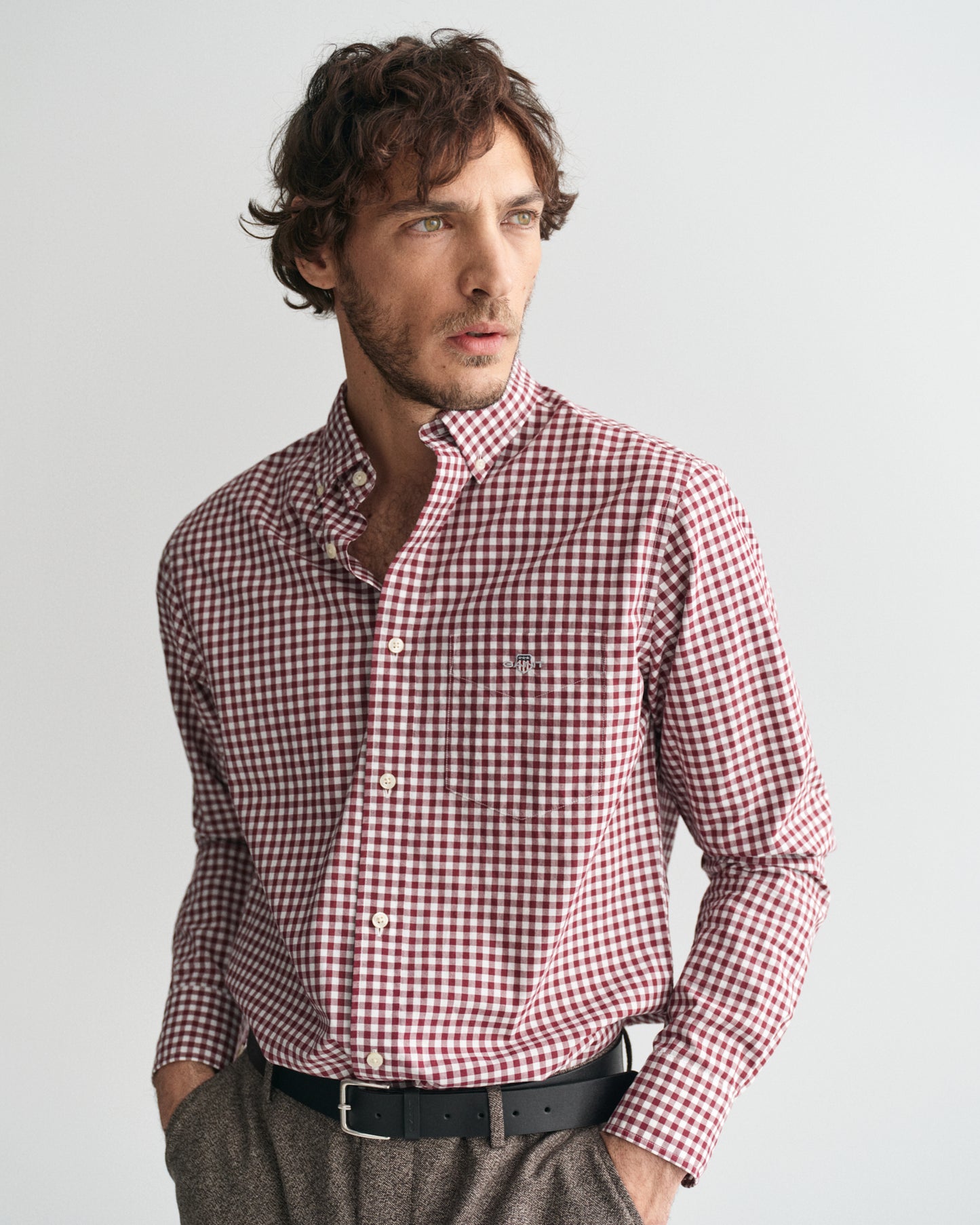 Regular Fit Gingham Poplin Shirt