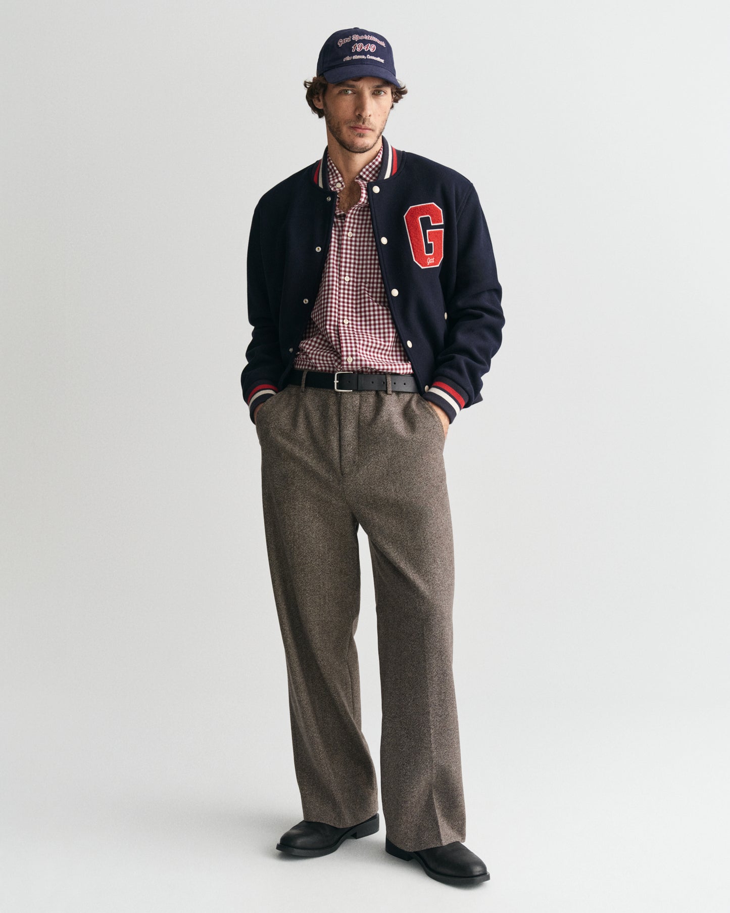 WINE RED, REG CLASSIC POPLIN GINGHAM SHIRT BY GANT AU.