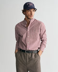 WINE RED, REG CLASSIC POPLIN GINGHAM SHIRT, FRONT-VIEW BY GANT AU.