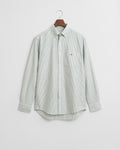DEEP FOREST GREEN, REG CLASSIC OXFORD STRIPE SHIRT BY GANT AU.