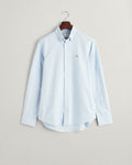 LIGHT BLUE, SLIM STRETCH OXFORD SHIRT, FLAT-LAY BY GANT AU.