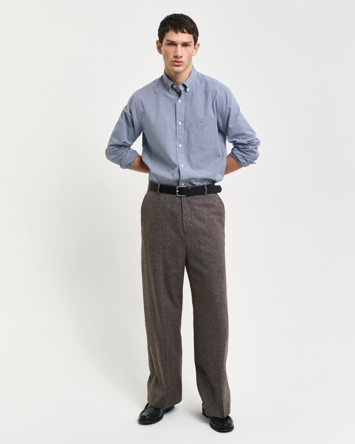 COLLEGE BLUE, REG POPLIN MICRO GINGHAM SHIRT BY GANT AU.