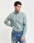 DEEP FOREST GREEN, SLIM OXFORD STRETCH STRIPE SHIRT, FRONT-VIEW BY GANT AU.