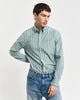 DEEP FOREST GREEN, SLIM OXFORD STRETCH STRIPE SHIRT, FRONT-VIEW BY GANT AU.
