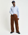 LIGHT BLUE, SLIM OXFORD STRETCH STRIPE SHIRT BY GANT AU.
